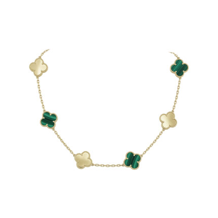 CADENA CON TREBOLES 60 cm ORO 10 K