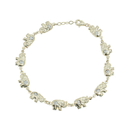 PULSERA DE ELEFANTES ORO 14K